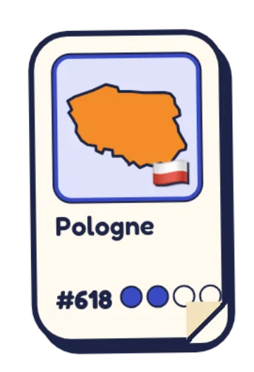 Pologne, carte pays rare