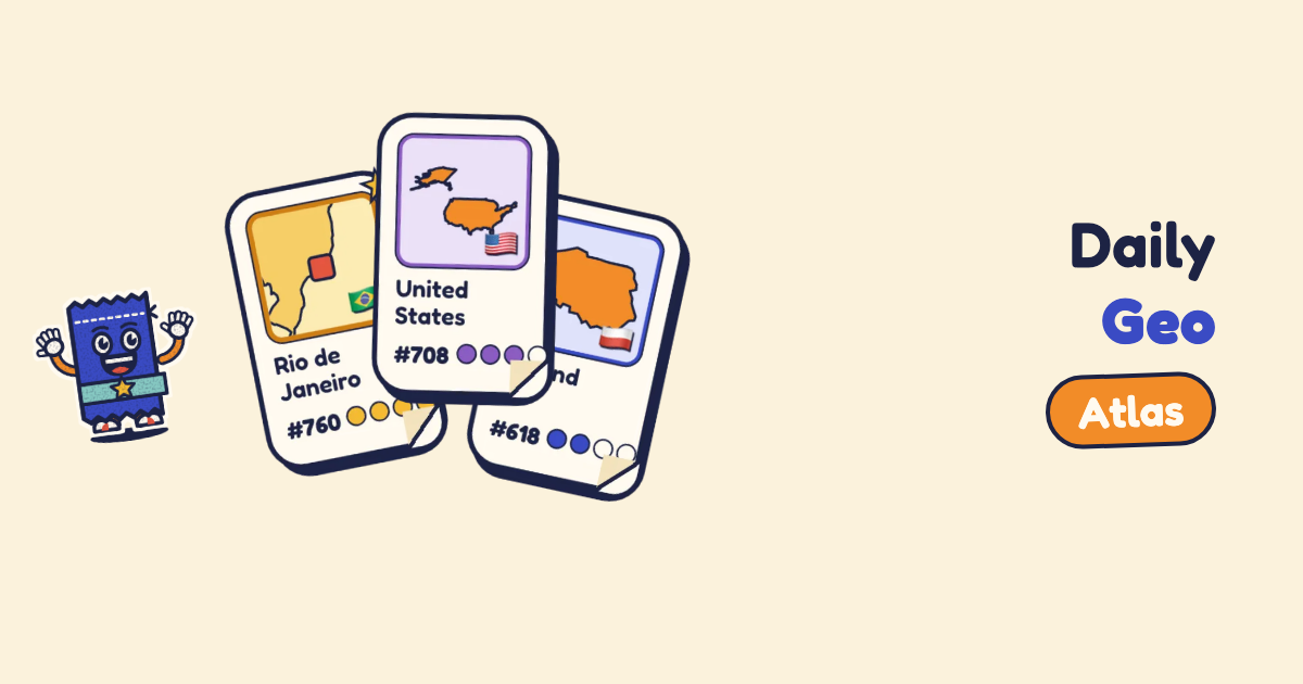 A sealed card pack beside a fan of country, capital and city cards.